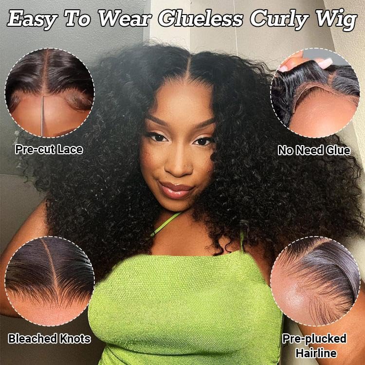 Asteria Curly Human Hair Wig 7x4 Ready To Wear Glueless Wigs Human Hair Pre Plucked Pre Cut Curly Lace Front Wigs Human Hair Wigs For Black Women 16 Inch - Image 3